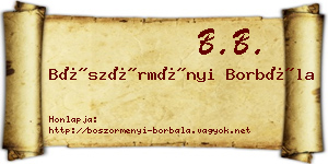 Böszörményi Borbála névjegykártya