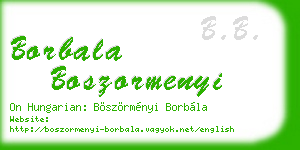 borbala boszormenyi business card
